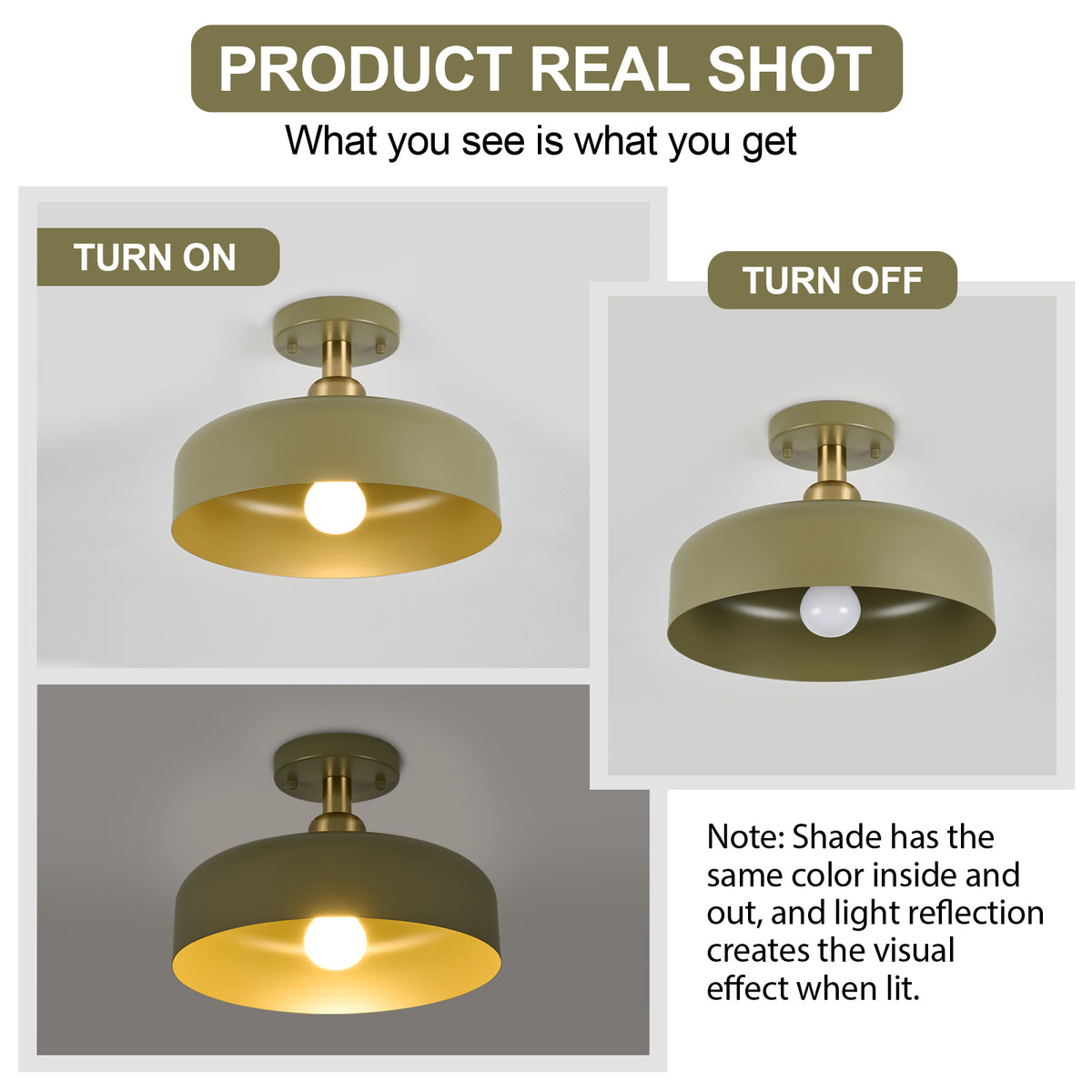 BISAMIYA  Green Ceiling Light