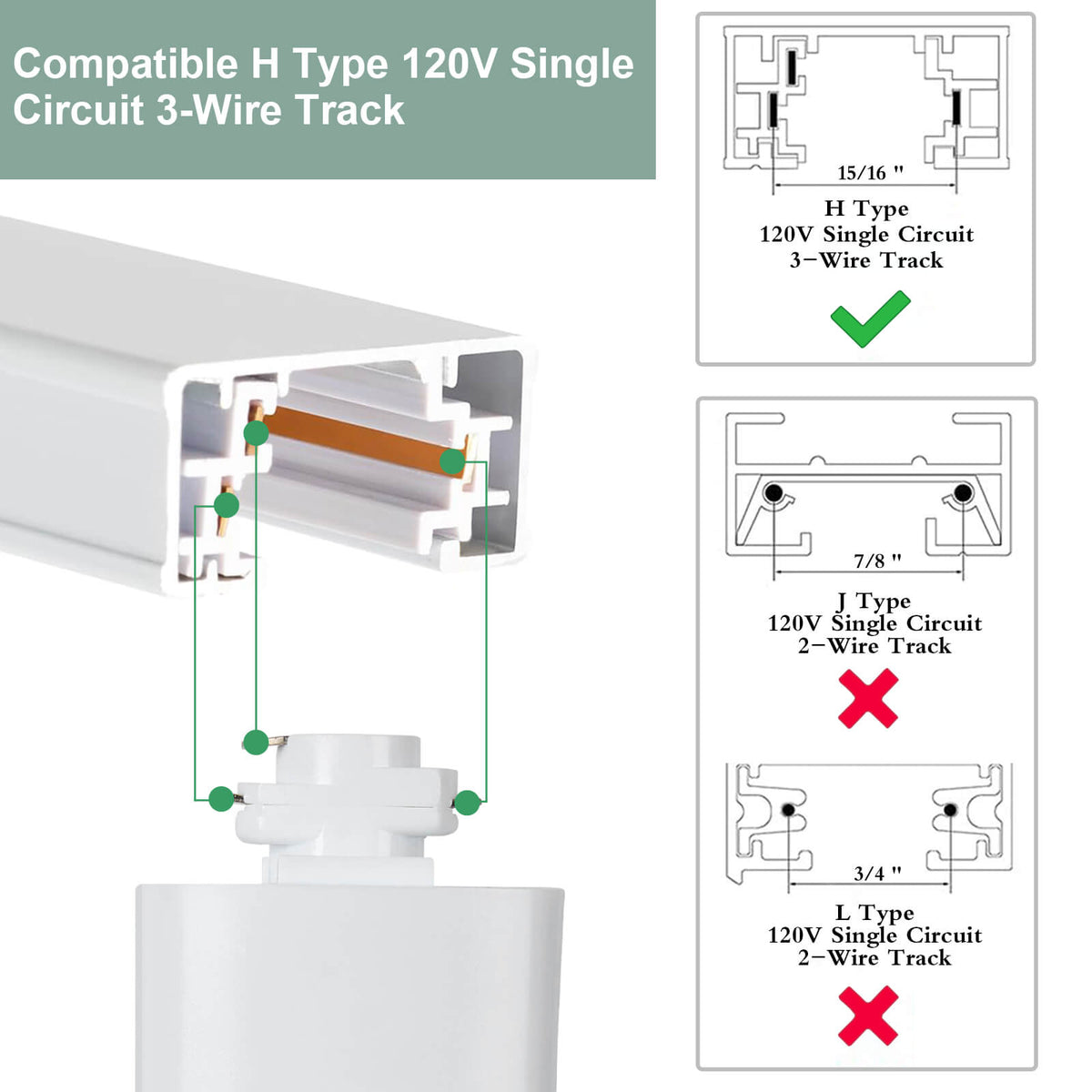 H Type 6 Track Lighting Heads